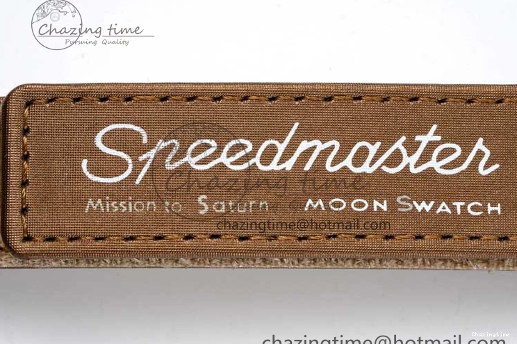 0418 Speedmaster Misson To Saturn 1:1 Best Edition Beige Dial On Nylon Strap Quartz Casual 7861